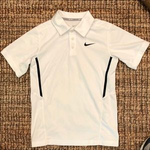 Boys Nike Dry Fit White Polo Sz M